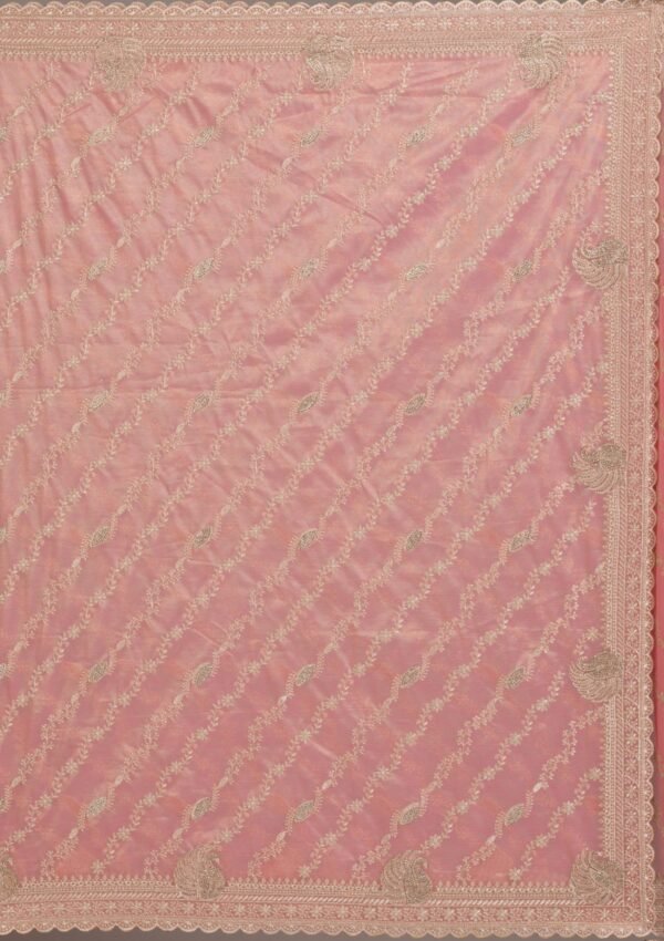 Elegant Pink Zariwork Art Silk Saree for a Touch of Grace - Image 8
