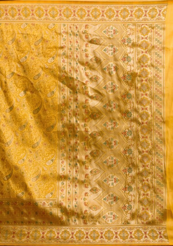 Elegant Mustard Art Silk Saree with Intricate Zariwork - Image 8