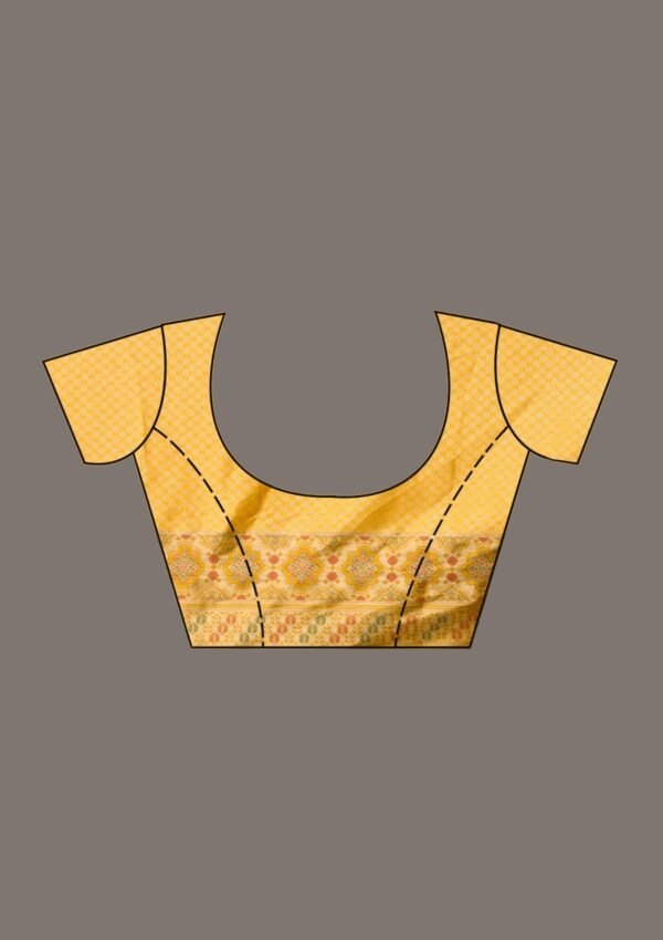 Elegant Mustard Art Silk Saree with Intricate Zariwork - Image 9