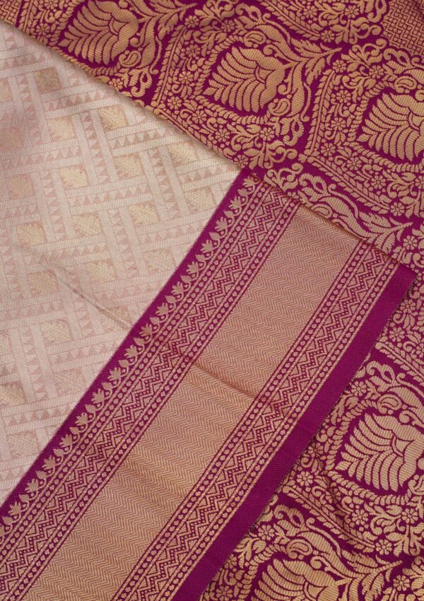 Elegant Lavender Zariwork Art Silk Saree - Image 4