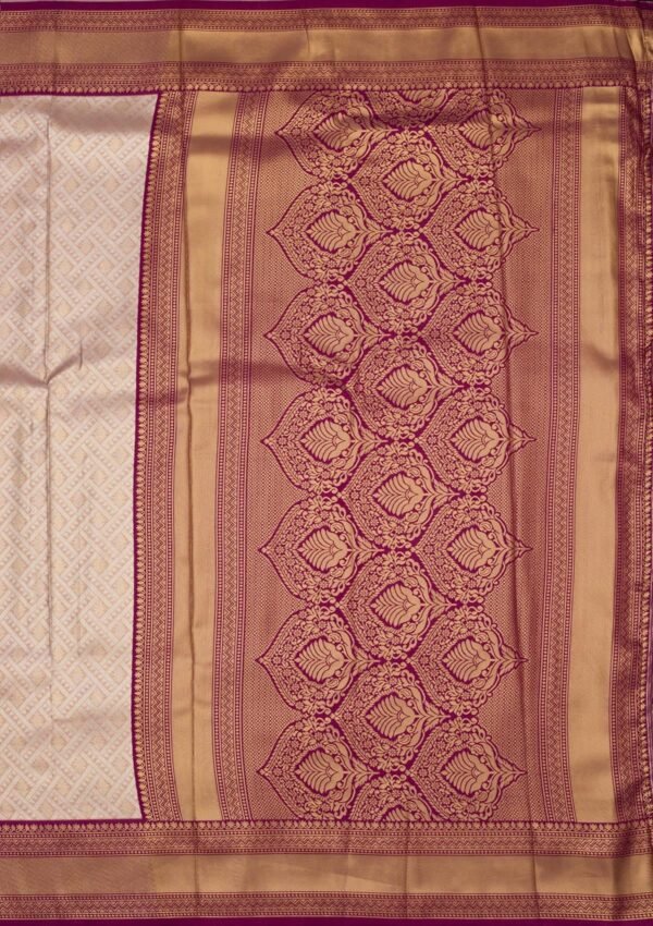 Elegant Lavender Zariwork Art Silk Saree - Image 5