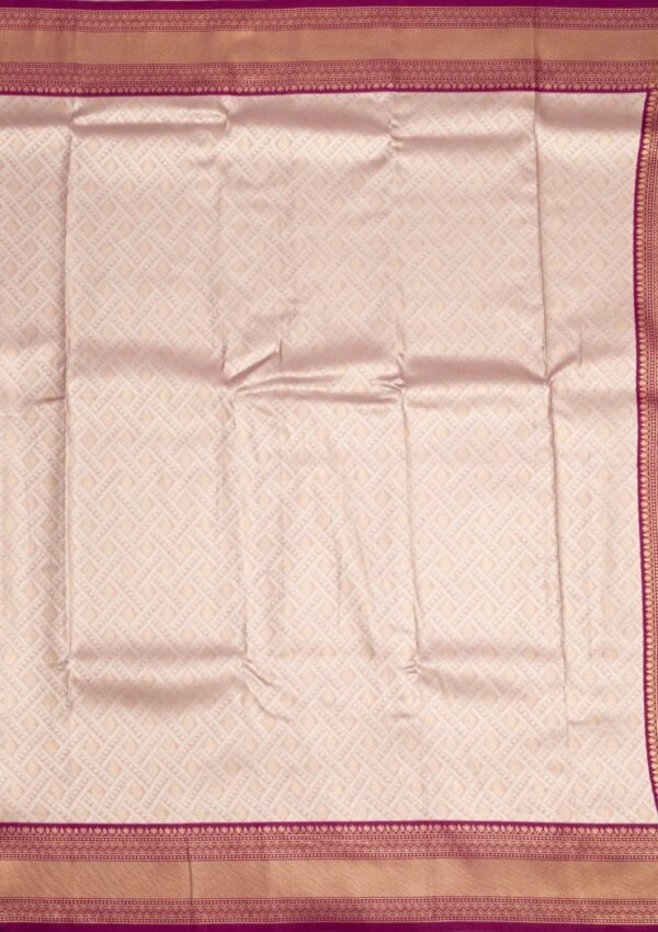 Elegant Lavender Zariwork Art Silk Saree - Image 6