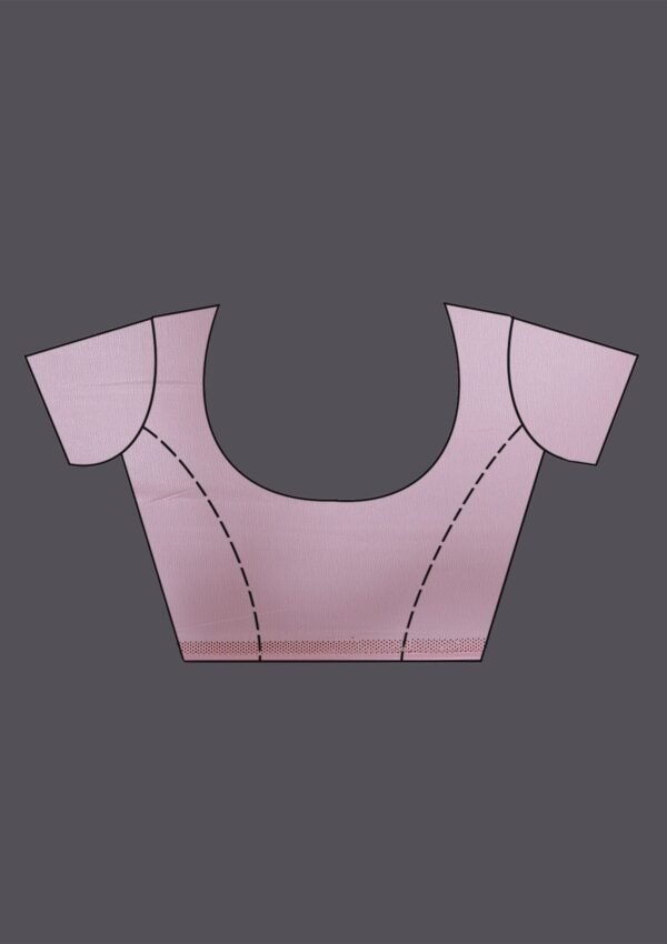 Elegant Baby Pink Satin Saree with Stunning Stonework - Image 9