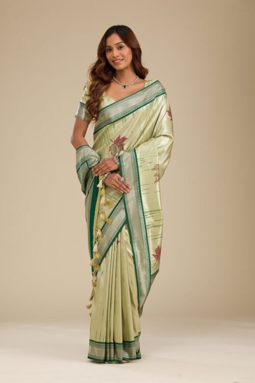 Elegant Beige Printed Soft Silk Saree for Timeless Beauty