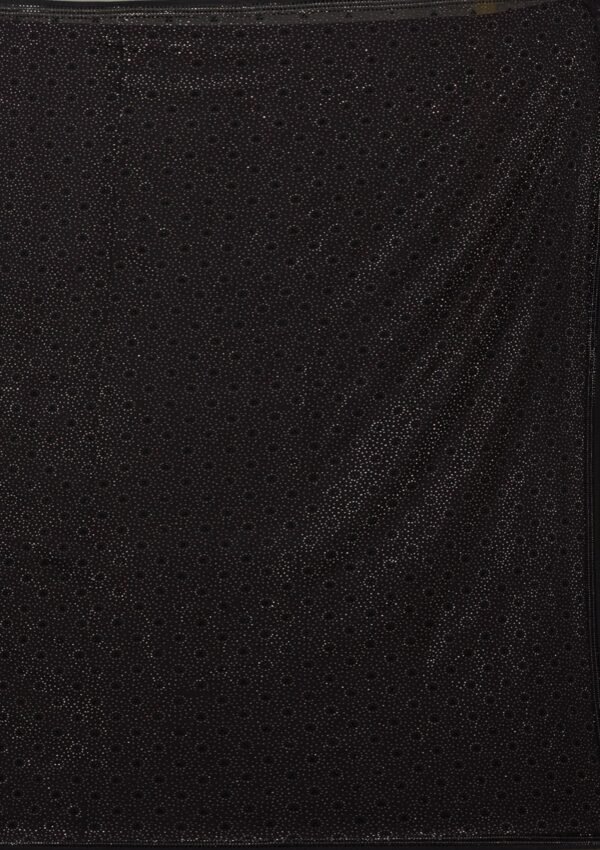 Elegant Black Stone-Embellished Crepe Designer Saree - Image 13