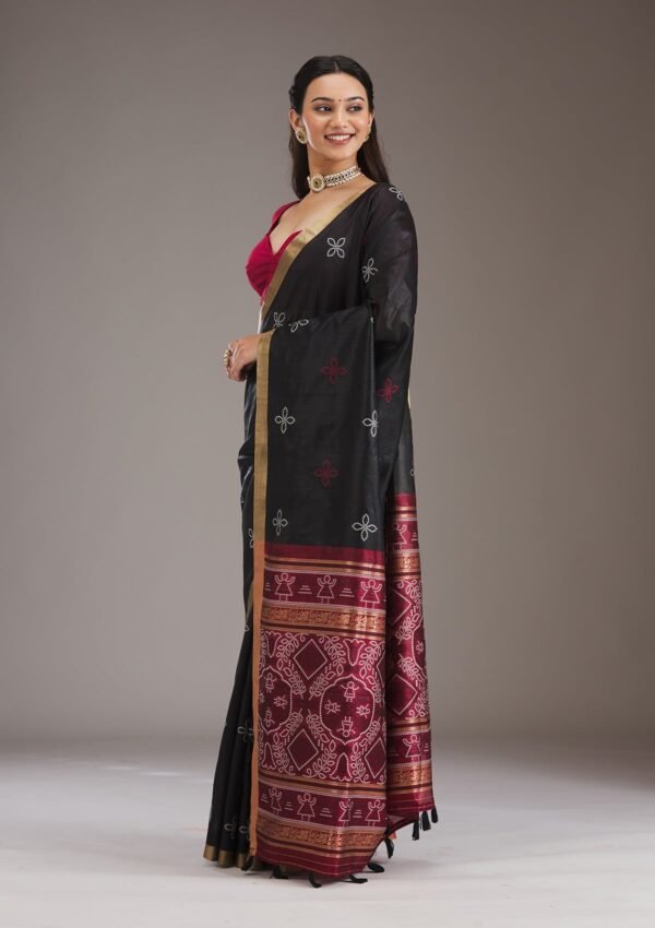 Elegant Black Tissue Saree with Stunning Zariwork - Image 5