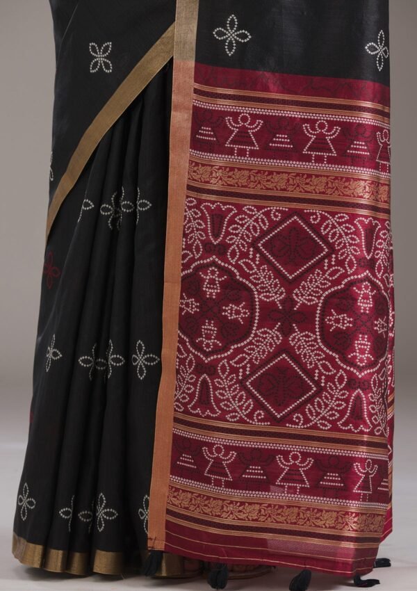 Elegant Black Tissue Saree with Stunning Zariwork - Image 7