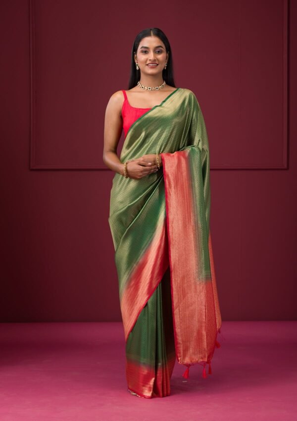 Elegant Bottle Green Soft Silk Saree with Exquisite Zariwork