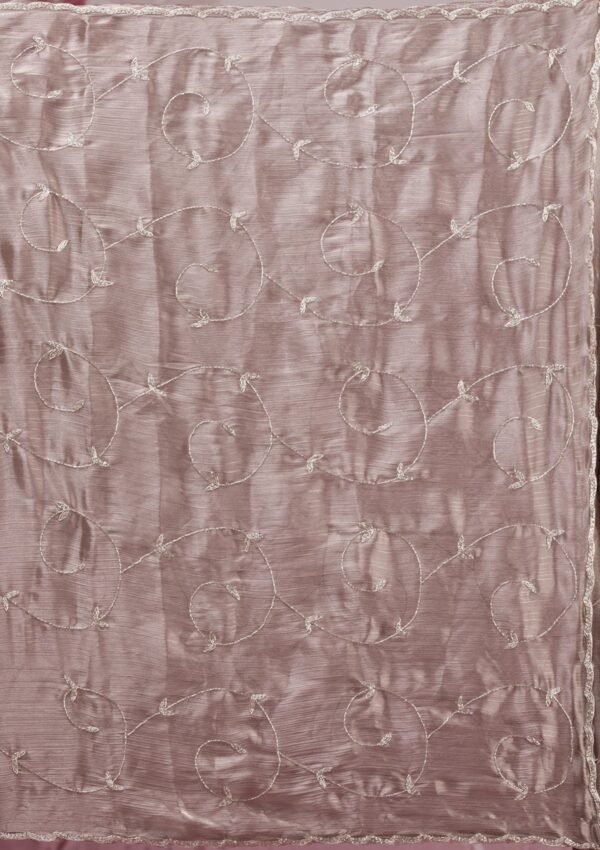 Elegant Copper Georgette Saree with Beautiful Cutdana Embellishments - Image 8