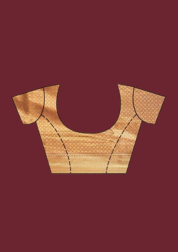 Elegant Copper Zariwork Soft Silk Saree - Image 11