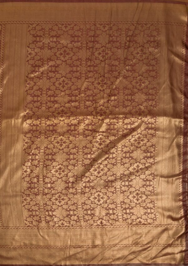 Elegant Copper Zariwork Soft Silk Saree - Image 10