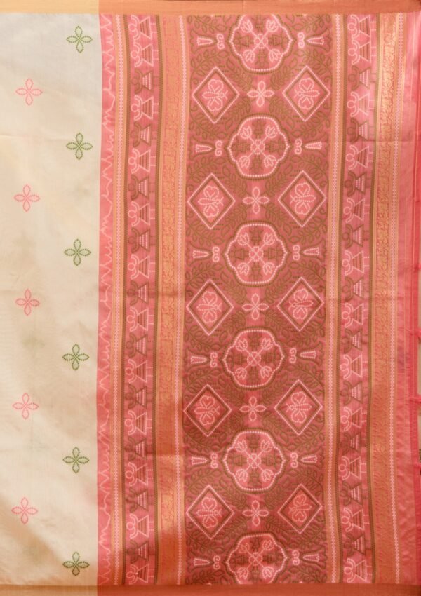 Elegant Cream Tissue Saree with Exquisite Zari Work - Image 8