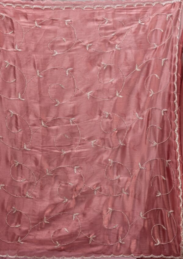 Elegant Gold Cutdana Georgette Saree - Image 8