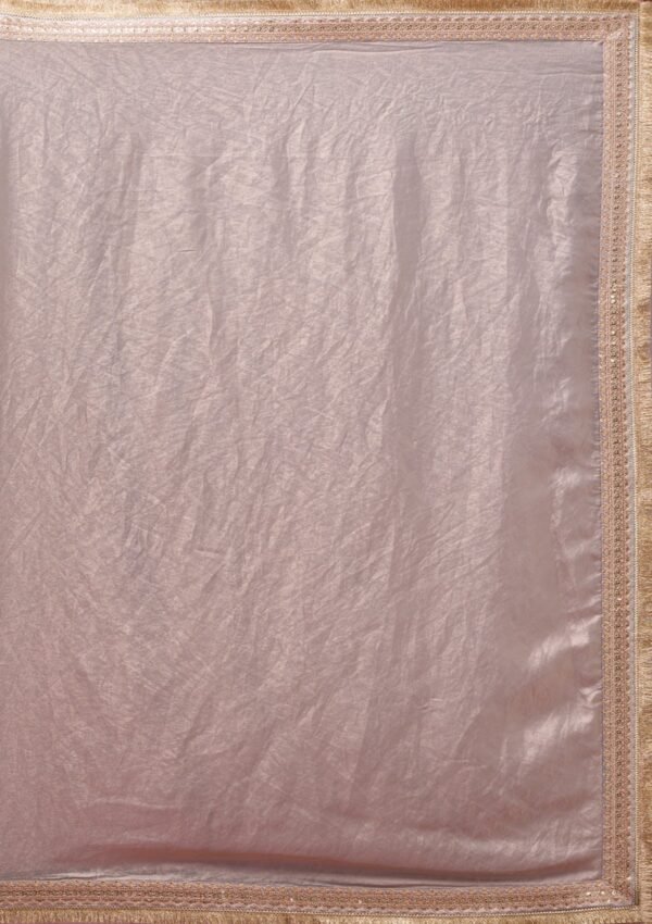 Elegant Grey Threadwork Tissue Saree for a Graceful Look - Image 8