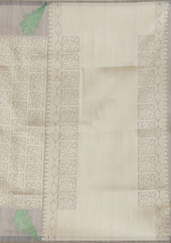 Elegant Grey Zariwork Soft Silk Saree for Timeless Chic - Image 10