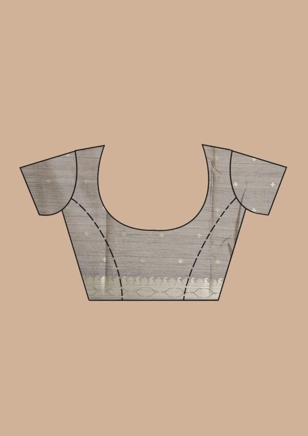 Elegant Grey Zariwork Soft Silk Saree for Timeless Chic - Image 11