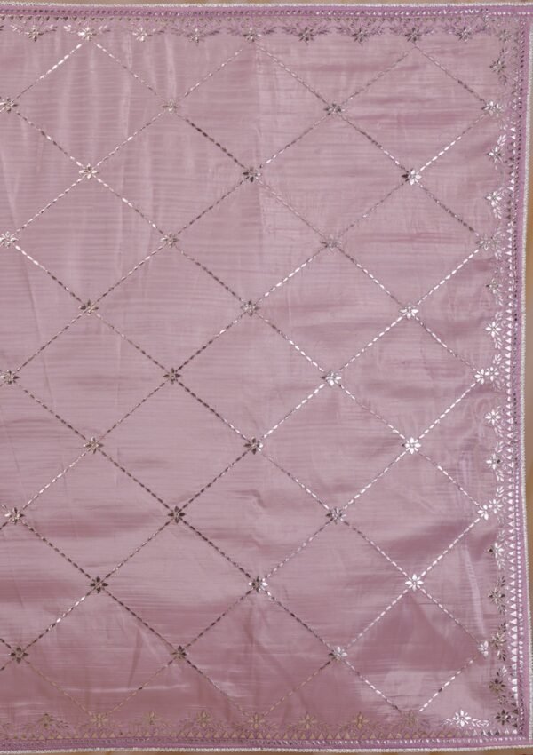 Elegant Lavender Gotapatti Organza Saree for a Stylish Look - Image 8