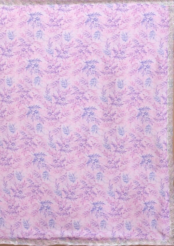 Elegant Lavender Satin Saree with Beautiful Print - Image 8