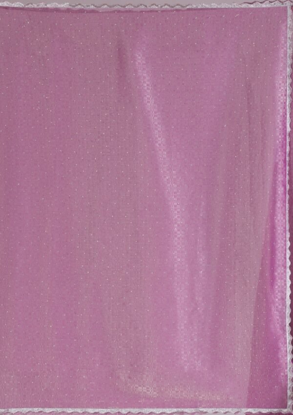 Elegant Lavender Stonework Organza Saree - Image 8