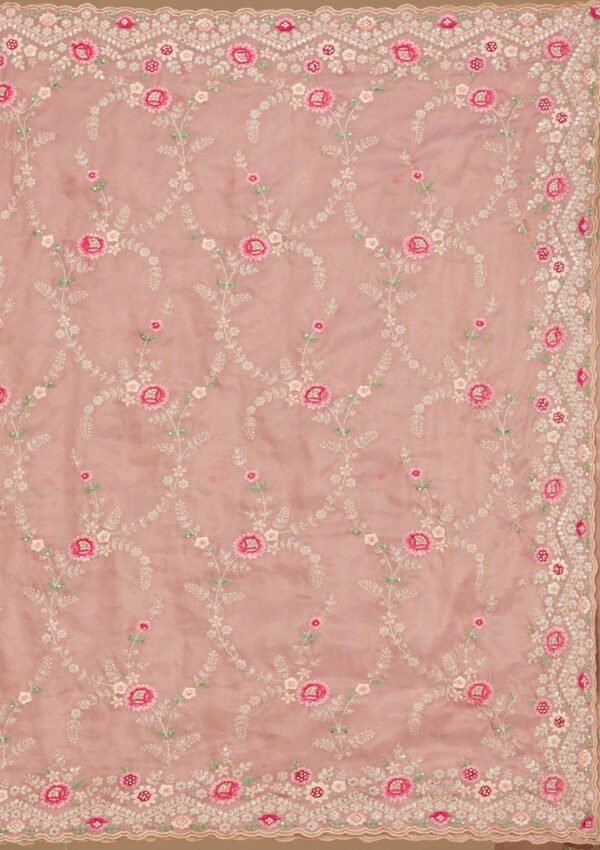 Elegant Lavender Threadwork Tissue Saree for Timeless Style - Image 9
