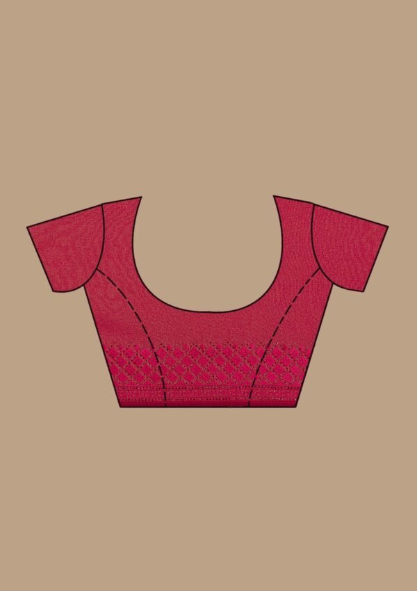 Elegant Maroon Georgette Saree with Beautiful Threadwork - Image 9