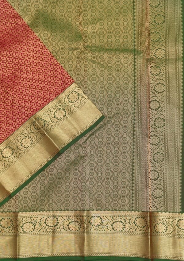 Elegant Maroon Pure Silk Saree with Intricate Zariwork - Image 3