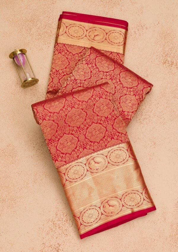 Elegant Maroon Pure Silk Saree with Intricate Zariwork