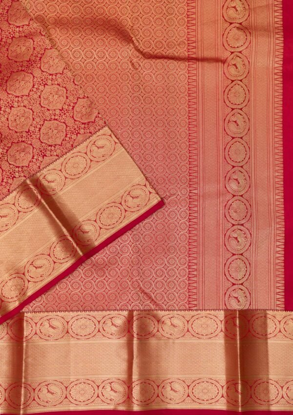 Elegant Maroon Pure Silk Saree with Intricate Zariwork - Image 3