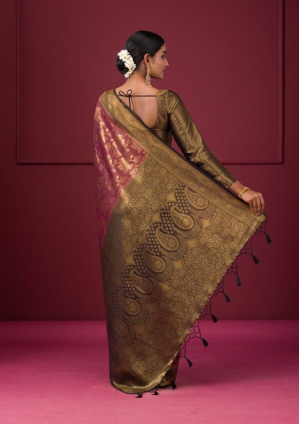 Elegant Maroon Soft Silk Saree with Intricate Zari Work - Image 2