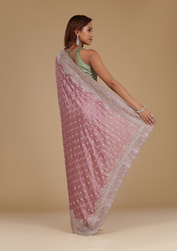 Elegant Mauve Soft Silk Saree with Intricate Zari Work - Image 2