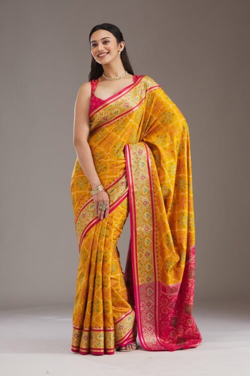 Elegant Mustard Art Silk Saree with Exquisite Threadwork