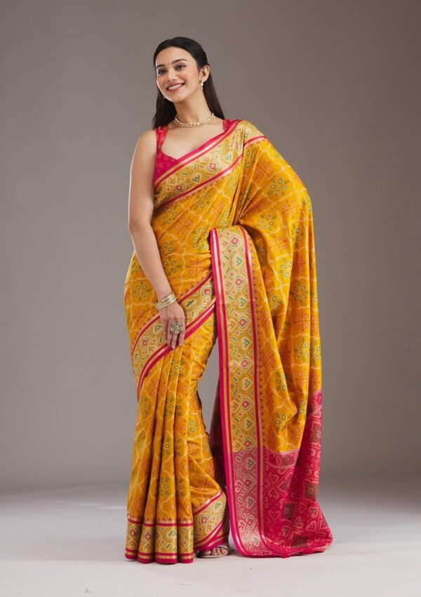 Elegant Mustard Art Silk Saree with Exquisite Threadwork