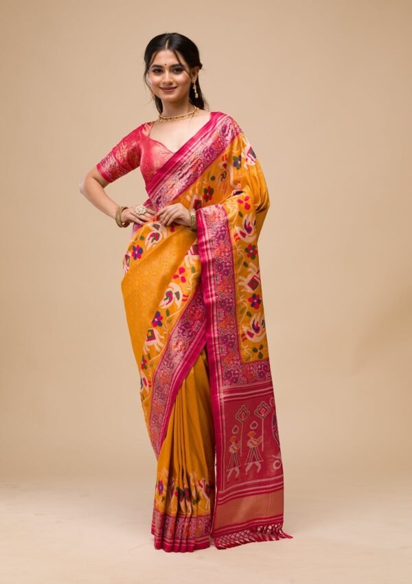 Elegant Mustard Soft Silk Saree with Intricate Zariwork