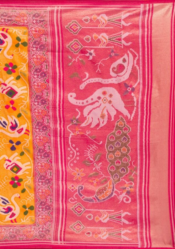 Elegant Mustard Soft Silk Saree with Intricate Zariwork - Image 9