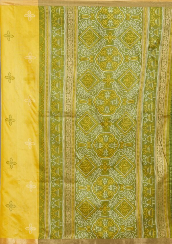 Elegant Mustard Tissue Saree with Intricate Zariwork - Image 8