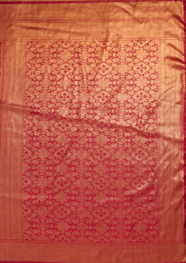 Elegant Pink Zariwork Soft Silk Saree with Onion Hues - Image 10