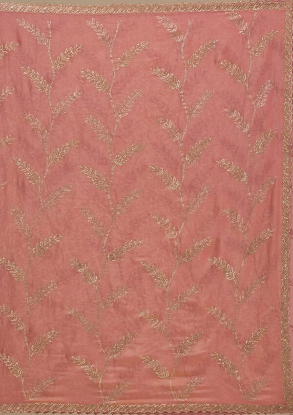 Elegant Peach Stonework Tissue Saree for a Glamorous Look - Image 8