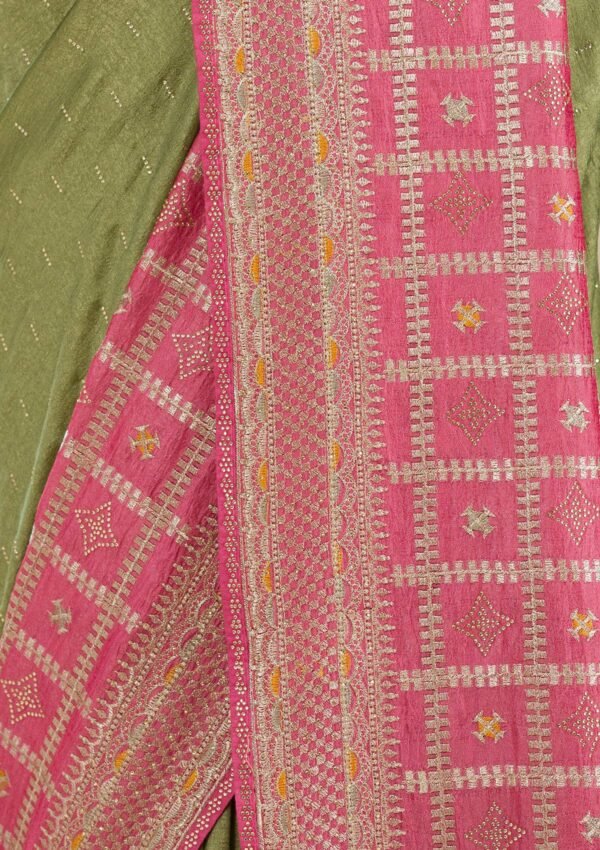 Elegant Pink Zariwork Soft Silk Saree for a Timeless Look - Image 7