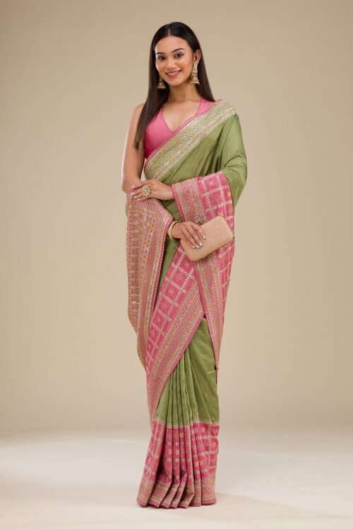 Elegant Pink Zariwork Soft Silk Saree for a Timeless Look