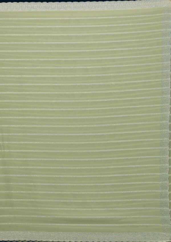 Elegant Pista Green Georgette Saree with Exquisite Stonework - Image 8