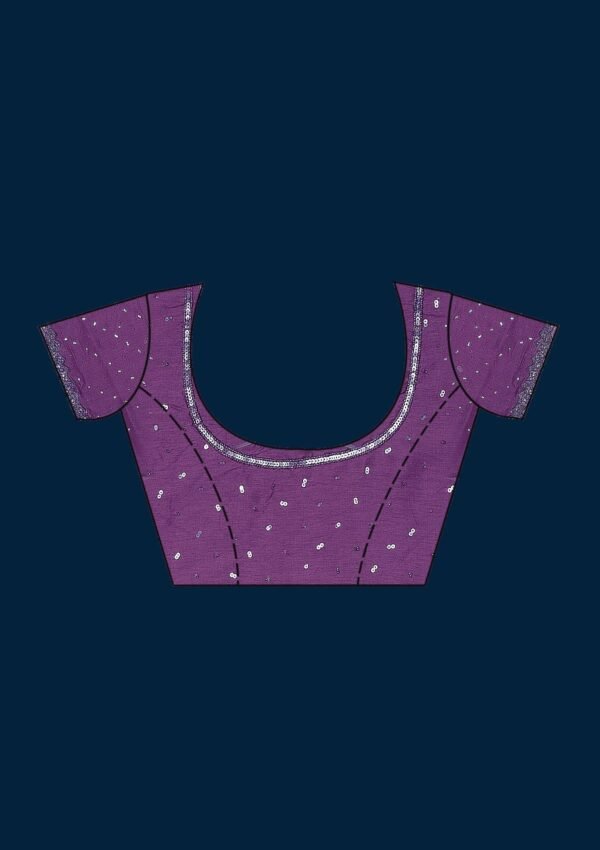Gorgeous Purple Georgette Saree Adorned with Sparkling Sequins - Image 9