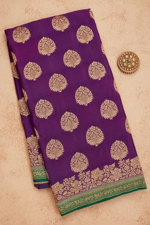 Exquisite Purple Zariwork Pure Silk Saree