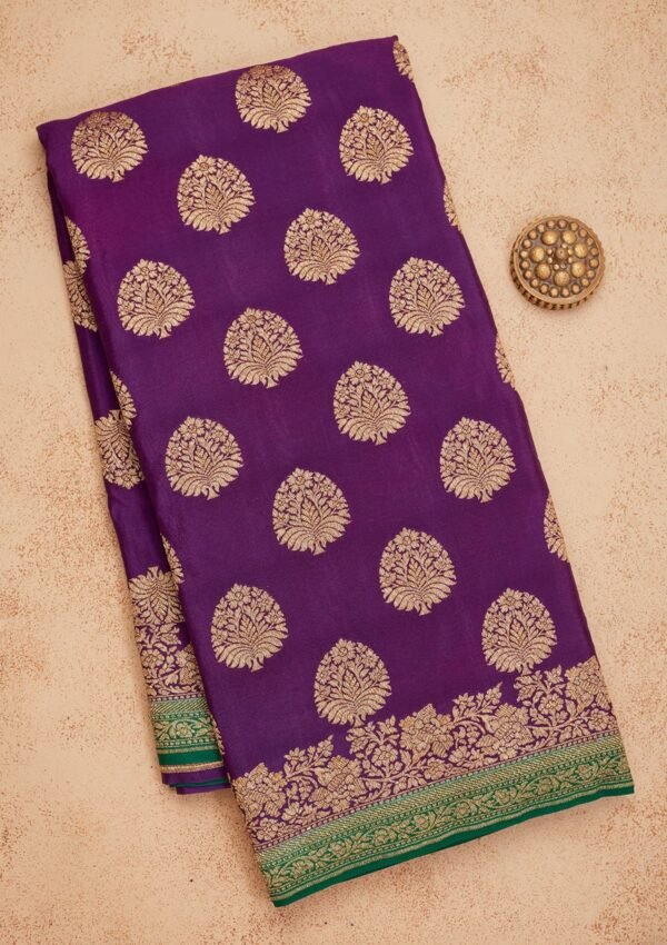 Exquisite Purple Zariwork Pure Silk Saree