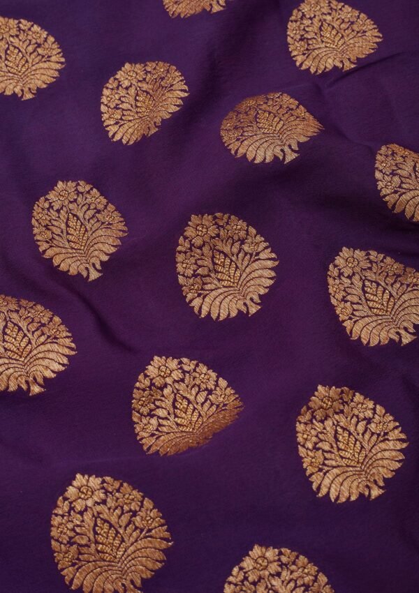 Exquisite Purple Zariwork Pure Silk Saree - Image 2