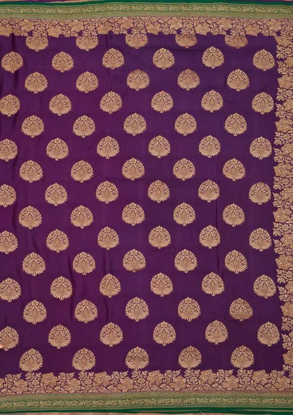 Exquisite Purple Zariwork Pure Silk Saree - Image 6