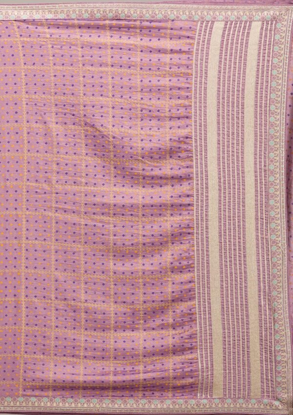 Luxurious Purple Zari Embroidered Soft Silk Saree - Image 9