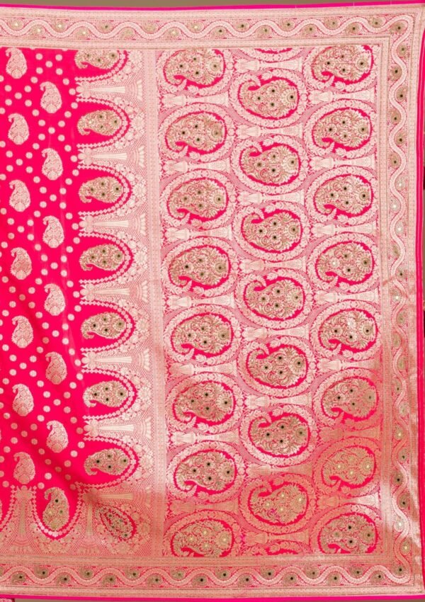 Exquisite Rani Pink Banarasi Silk Saree with Elegant Zariwork - Image 11