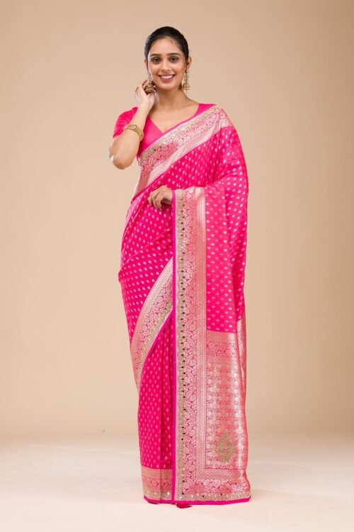 Elegant Rani Pink Soft Silk Saree with Exquisite Zari Work