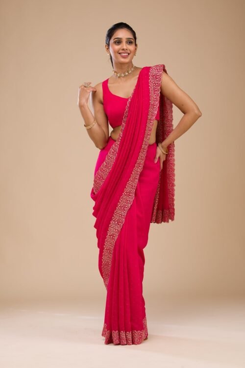 Elegant Rani Pink Soft Silk Saree with Exquisite Zariwork