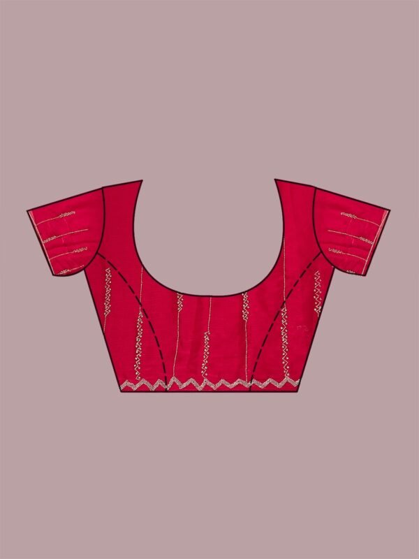 Elegant Red Cutdana Tissue Saree for a Stunning Look - Image 9